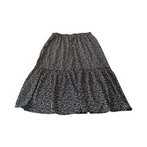 Hayden Los Angeles Woman’s XL Tiered Maxi Skirt Elastic Waist Black White